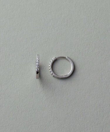 PT900 ダイヤモンド フープ ピアス
