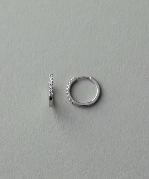 PT900 ダイヤモンド フープ ピアス
