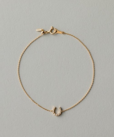 K18YG ホースシュー ダイヤモンド ブレスレット