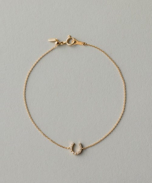 K18YG ホースシュー ダイヤモンド ブレスレット