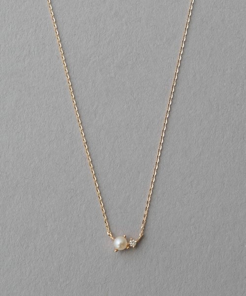 K10YG レイヤー パール/ダイヤモンド ネックレス｜エテの通販｜&mall
