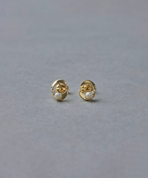 K10YG パール/ダイヤモンド ピアス