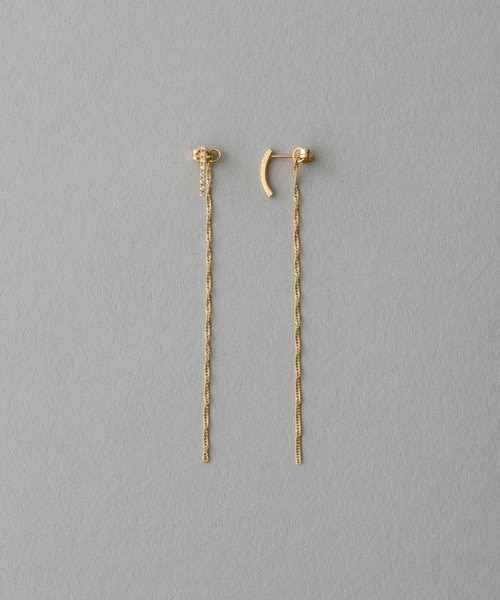 K18YG ミラーカットチェーン ピアス｜エテの通販｜&mall（アンドモール