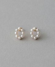 パール オーバル ピアス