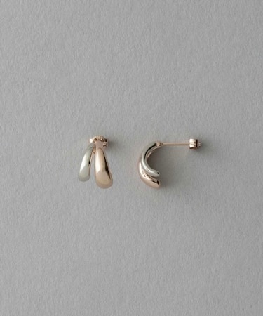バイカラー ダブルライン ピアス