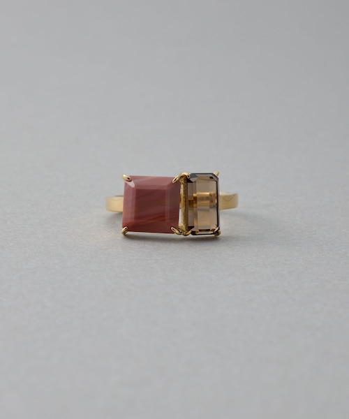 ete　レッドジャスパー　スモーキークォーツリング タイル] レッドジャスパー/スモーキークォーツ リング｜エテの通販