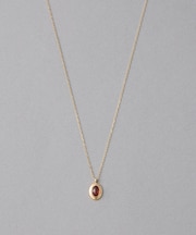 [ガーネット] K10YG カボション ネックレス