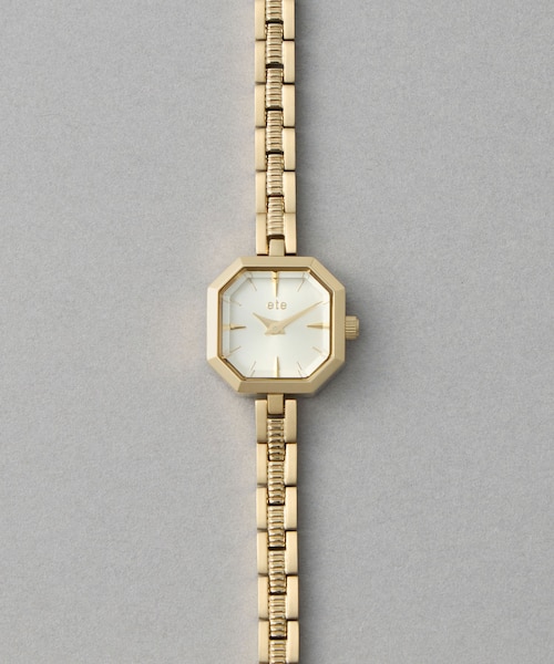 ete オクタゴンフェイスウォッチ イエローゴールドコーティング 腕時計