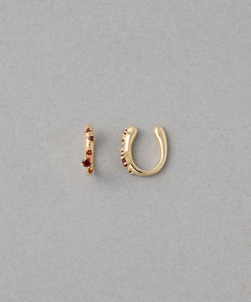 [ガーネット] K10YG パルプ タイトイヤリング