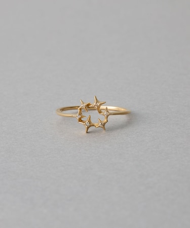 [Winter Treat｜VERRY MERRY] K18YG ダイヤモンド ホーリー リング