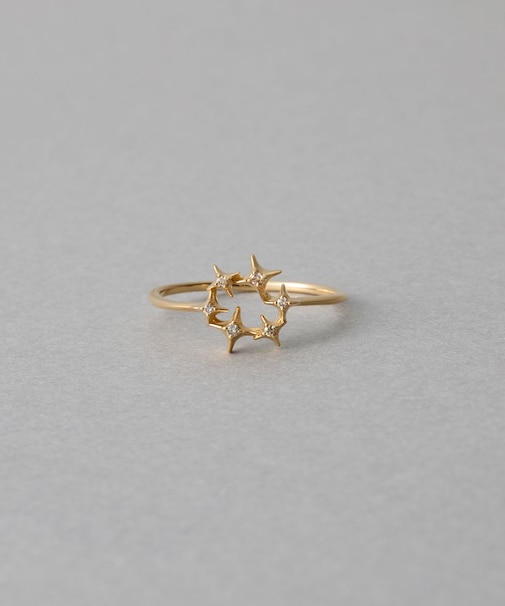 [Winter Treat｜VERRY MERRY] K18YG ダイヤモンド ホーリー リング