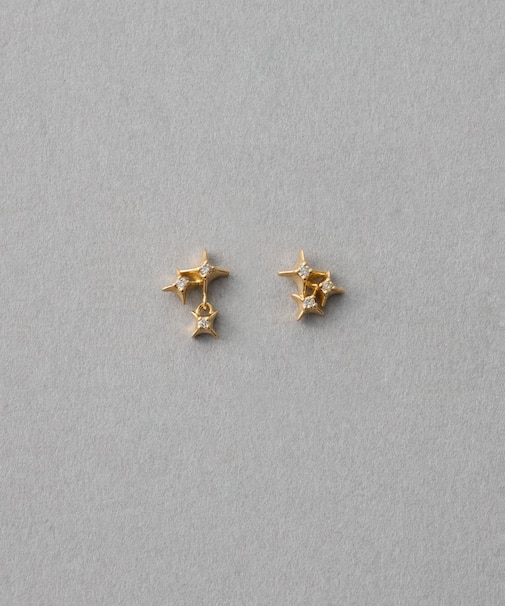 [Winter Treat｜VERRY MERRY] K18YG ダイヤモンド ホーリー ピアス