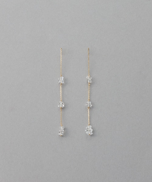 K18YG ミラーカットチェーン ピアス｜エテの通販｜&mall（アンドモール