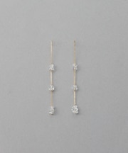 [シャンデリア] K18YG クォーツ ピアス