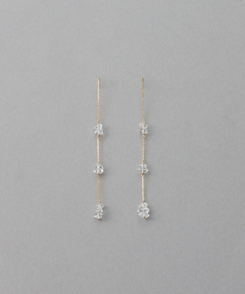 [シャンデリア] K18YG クォーツ ピアス