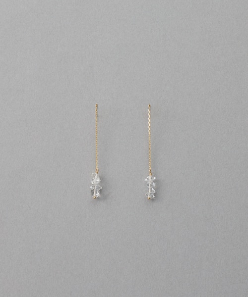 K18YG ダイヤモンド フープ ピアス｜エテの通販｜&mall（アンドモール