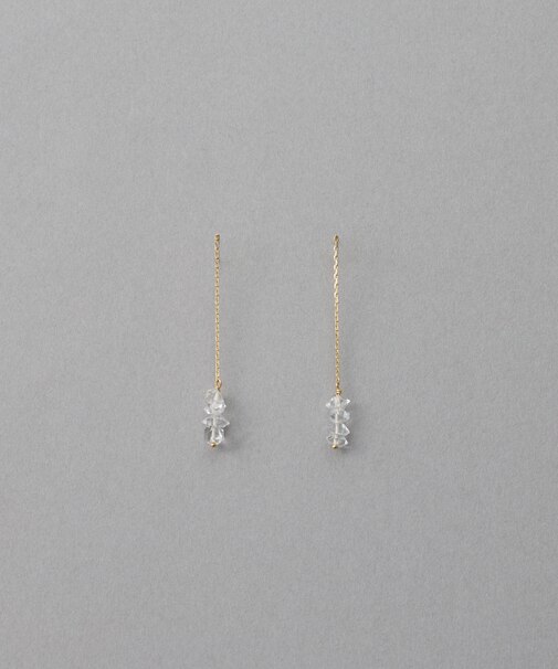 [シャンデリア] K18YG クォーツ ピアス