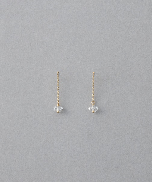 [シャンデリア] K18YG クォーツ ピアス