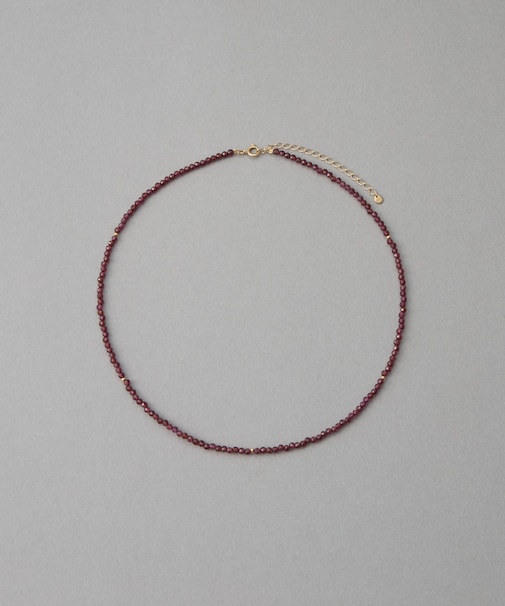 [ガーネット] K10YG ビーズ チョーカー