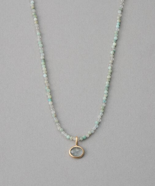 [マイプレシャス] K10YG アクアマリン ネックレス