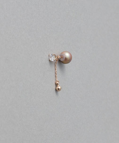 [オーナメントピアス] パール/ビジュー