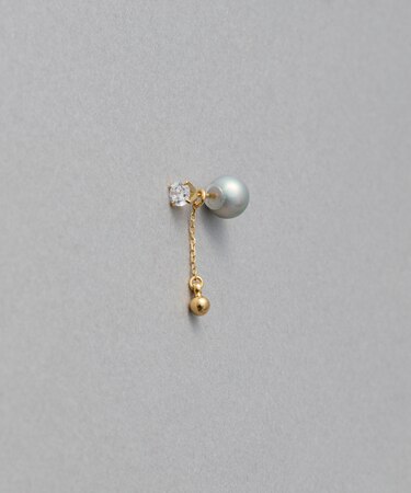 [オーナメントピアス] パール/ビジュー