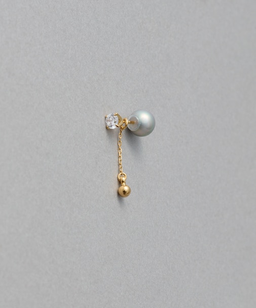 [オーナメントピアス] パール/ビジュー