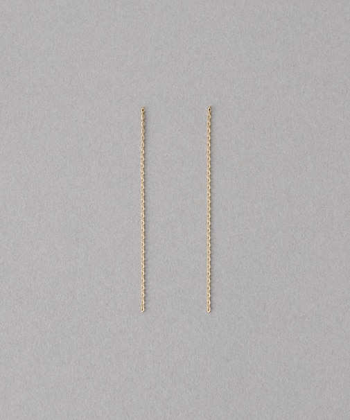 K18YG ミラーカットチェーン ピアス