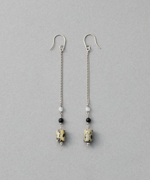 ナチュラルストーン チューブカット ピアス