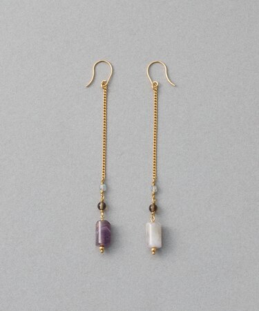 ナチュラルストーン チューブカット ピアス