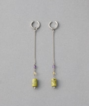 ナチュラルストーン チューブカット イヤリング