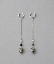 ナチュラルストーン チューブカット イヤリング