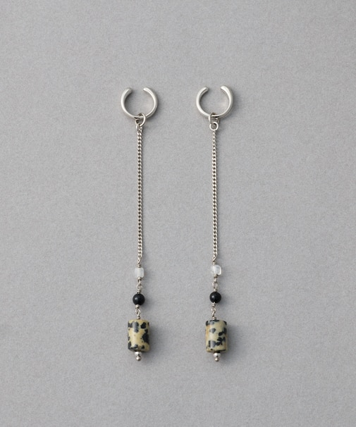 ナチュラルストーン チューブカット イヤリング