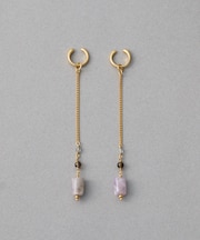 ナチュラルストーン チューブカット イヤリング