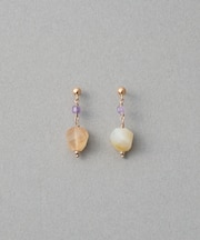 ナチュラルストーン ツイストカット ピアス