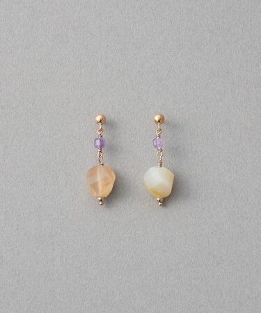 ナチュラルストーン ツイストカット ピアス