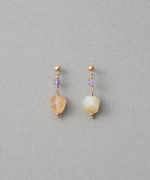 ナチュラルストーン ツイストカット ピアス