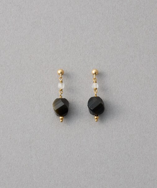 ナチュラルストーン ツイストカット ピアス