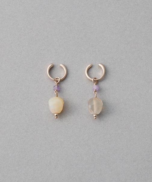 ナチュラルストーン ツイストカット イヤリング