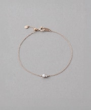 [レイヤード] K10MPG ダイヤモンド/パール ブレスレット