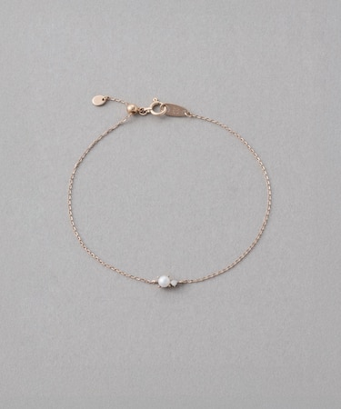 [レイヤード] K10MPG ダイヤモンド/パール ブレスレット