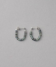 [フォーチュン] PT900 マルチストーン フープピアス /Grace