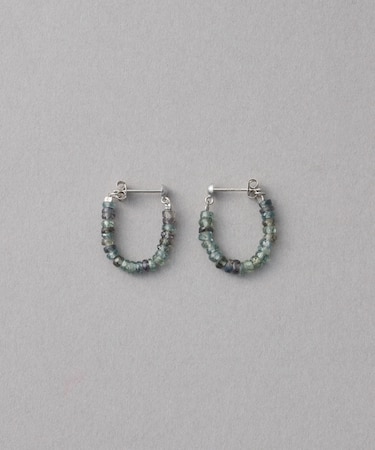 [フォーチュン] PT900 マルチストーン フープピアス /Grace