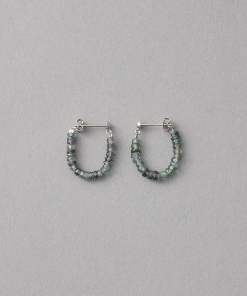 [フォーチュン] PT900 マルチストーン フープピアス /Grace