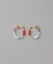 [フォーチュン] K18YG ナチュラルストーン フープピアス /Dream