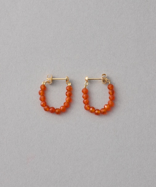 [フォーチュン] K18YG カーネリアン フープピアス /Power