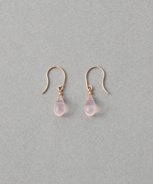 [チェリーブロッサム] K10PG ローズクォーツ ピアス