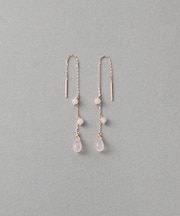 [チェリーブロッサム] K10MPG ローズクォーツ ピアス