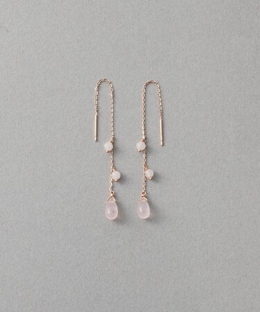 [チェリーブロッサム] K10MPG ローズクォーツ ピアス