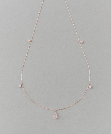 [チェリーブロッサム] K10MPG ローズクォーツ ネックレス